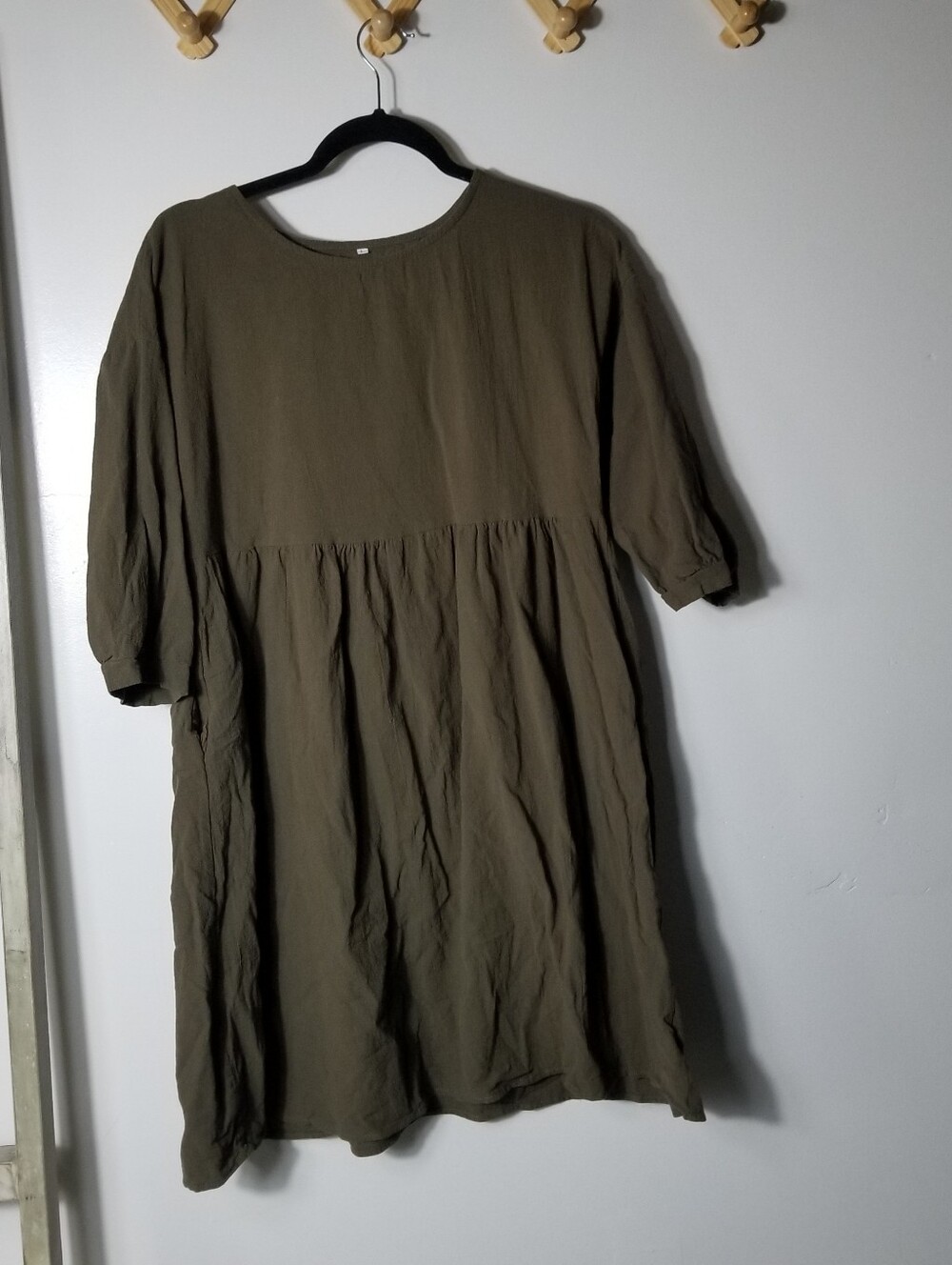 WOMEN'S OLIVE GREEN BABYDOLL DRESS SIZE LARGE